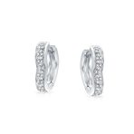 Open Heart Pave CZ Bracelet & Hoop Earrings Jewelry Set Silver Plated - Image 6