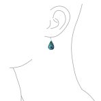 Natural Orange Red Carnelian Big Teardrop Dangle Earrings .925 Sterling Silver Lever back - Image 9