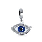 Personalized Blue Evil Eye Dangle Charm Bead Crystal Amulet for Bracelet