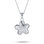 White Opal Hawaiian Flower Pendant Necklace Sterling Silver Birthstone Jewelry - Image 2