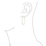 Endless Lightweight Thin Oval Shape Big Hoop Earrings Gold Plated .925 Sterling Silver 2 Inch - Image 5
