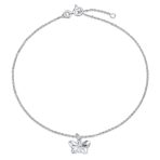 3D Geometric Butterfly Anklet Sterling Silver 9-10 Inch