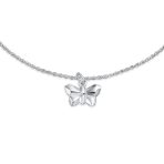 3D Geometric Butterfly Anklet Sterling Silver 9-10 Inch - Image 2