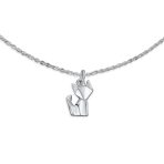 3D Geometric Cat Anklet Sterling Silver Ankle Bracelet - Image 2