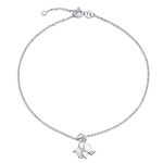 Lucky Origami Animal Anklet Zoo Elephant Charm Ankle Bracelet .925 Sterling Silver Adjustable
