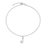 3D Origami Giraffe Anklet Sterling Silver 9-10 Inch