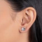 3D Origami Elephant Stud Earrings Sterling Silver Design - Image 3