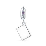 World Traveler Passport Dangle Charm Bead Sterling Silver for European Bracelet - Image 2