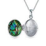 Abalone Oval Family Tree Of Life Locket Photos Pendant Necklace .925 Sterling Silver - Image 9