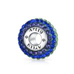 Set of 2 Colorful Crystal Bead Charm Rainbow Spacer for European Bracelet - Image 3