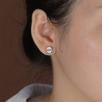 Whimsical Heart Eyes Pirate Skull & Crossbones Stud Earrings Sterling Silver - Image 5