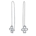 Ayllu Amulet Dangle Chandelier Earrings Infinity Clover Pave CZ Sterling Silver
