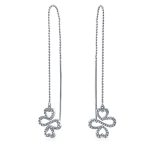 Ayllu Amulet Dangle Chandelier Earrings Infinity Clover Pave CZ Sterling Silver