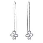 Ayllu Amulet Dangle Chandelier Earrings Infinity Clover Pave CZ Sterling Silver - Image 2