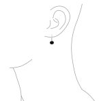 Simple Bezel Set Dangle Earrings with Amber Jade Moonstone Onyx Gemstones - Image 12