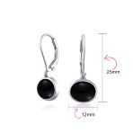 Simple Bezel Set Dangle Earrings with Amber Jade Moonstone Onyx Gemstones - Image 16