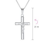 Unisex Sterling Silver Jesus Crucifix Pendant Necklace 2 Inch Religious Jewelry - Image 4