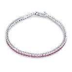 Bridal 10CT Princess Cut CZ Tennis Bracelet in Silver - Image 5