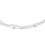 2 In 1 Sterling Silver Anklet Diamond Beads Ankle Bracelet - Image 3