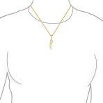 Simple Italian Chili Pepper Horn Amulet Pendant Necklace Gold Plated 18" Chain - Image 2