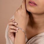 Plain Simple Bangle Bracelet Set 2-3MM Round Square Edges - Image 3
