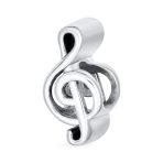 Set of 2 Grand Piano & G Clef Musician Charm Bead Oxidized Sterling Silver - Image 5