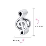 Set of 2 Sterling Silver G Clef Musician Charm Bead for European Bracelets - Image 4
