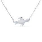 Delicate Nautical Blue Opal Sea Turtle Pendant Necklace in Sterling Silver - Image 2