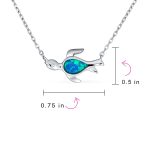 Delicate Nautical Blue Opal Sea Turtle Pendant Necklace in Sterling Silver - Image 4