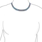 Translucent Blue Moonstone 10MM Bead Strand Necklace Silver Clasp 20Inch - Image 5
