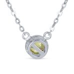 Silver Bezel-Set Round CZ Solitaire Pendant Necklace 2ct - Image 2