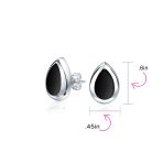 Teardrop Blue Turquoise Stud Earrings in Sterling Silver, Semi-Precious Gemstone - Image 4