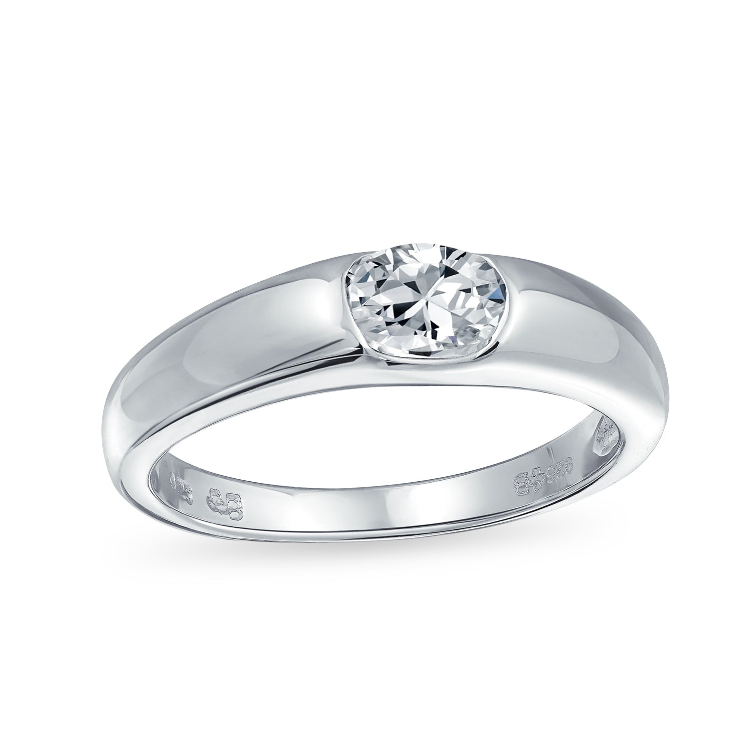 simple-silver-promise-engagement-ring_v-r72146_1 Modern Minimalist .50 CT CZ Round Solitaire Engagement Ring in Sterling Silver - Image 1