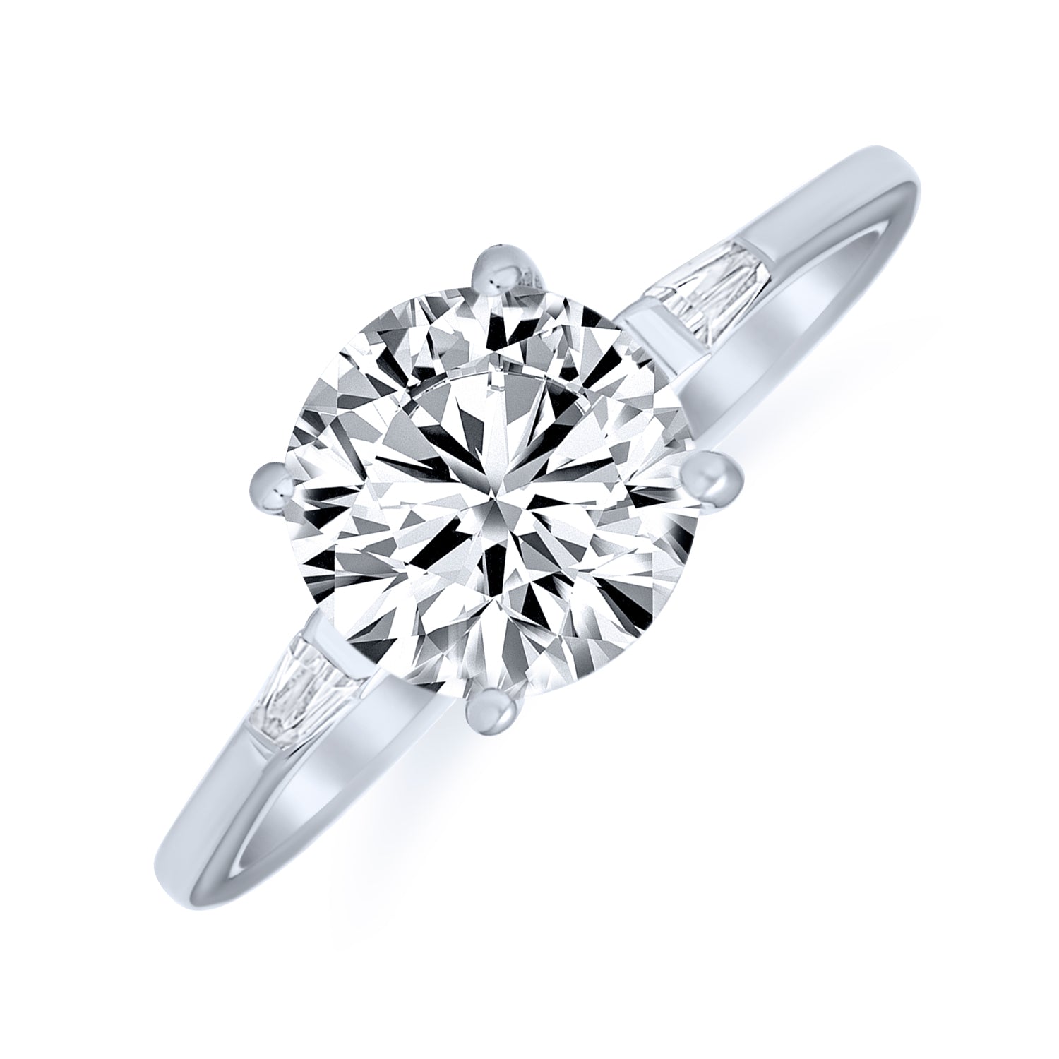 simple-solitary-love-ring-cz-silver-baguette-engagement_sf-r12_1 Classic 3CT Round CZ Round Solitaire Engagement Ring Baguette Side Stones Band .925 Sterling Silver - Image 1