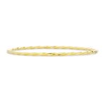 Simple Tri-Color Twist Bangle Bracelet Rose Gold & Silver Plated Stacking Style
