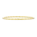 Simple Tri-Color Twist Bangle Bracelet Rose Gold & Silver Plated Stacking Style