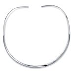 Simple Charm Slider Contoured Choker Collar Statement Necklace .925 Sterling Silver 3MM - Image 2