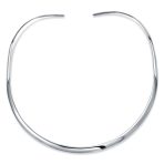 Simple Charm Slider Contoured Choker Collar Statement Necklace .925 Sterling Silver 3MM - Image 3