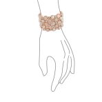 Pink Cats Eye Crystal Stretch Bracelet Rose Gold Plated Cuff - Image 3