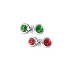 Set of 2 Martini Bezel Set CZ Stud Earrings Gold Plated Sterling Silver 5MM - Image 6