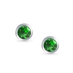 Set of 2 Martini Bezel Set CZ Stud Earrings Gold Plated Sterling Silver 5MM - Image 13