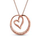 Infinity Circle Quote Sister Bond Pendant Necklace Rose Gold Plated Silver - Image 2