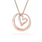 Infinity Circle Quote Sister Bond Pendant Necklace Rose Gold Plated Silver - Image 4