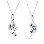 2 PCS BFF Best Friend Sisters Heart Puzzle Pendant Necklace