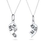 2 PCS BFF Best Friend Sisters Heart Puzzle Pendant Necklace