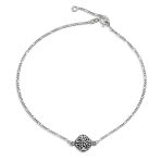 Knotwork Celtic Love Knot Anklet Ankle Bracelet .925 Sterling Silver Adjustable
