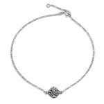 Knotwork Celtic Love Knot Anklet Ankle Bracelet .925 Sterling Silver Adjustable