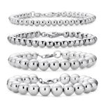 Hand Strung Polish Round 10MM Ball Bead Strand Bracelet