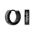 Laser Etched Guardian Angel Wings Mini Hoop Huggie Earrings Stainless Steel