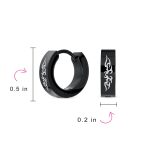 Laser Etched Guardian Angel Wings Mini Hoop Huggie Earrings Stainless Steel - Image 7